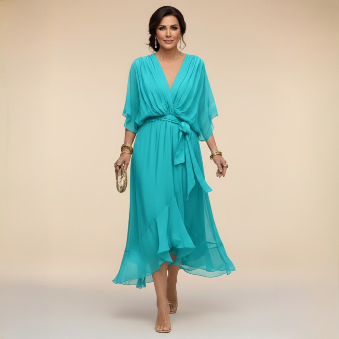 Marta | Chiffon Dress with V-Neck