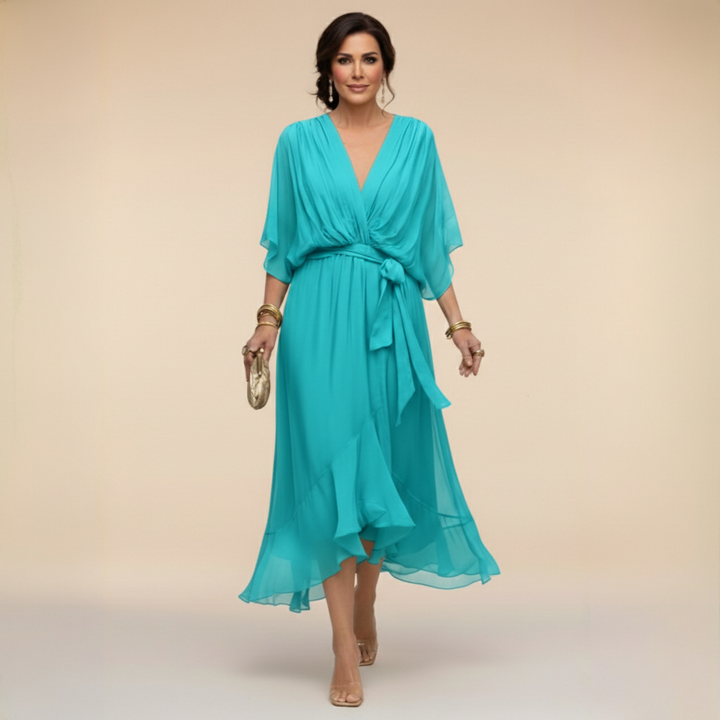 Marta | Chiffon Dress with V-Neck