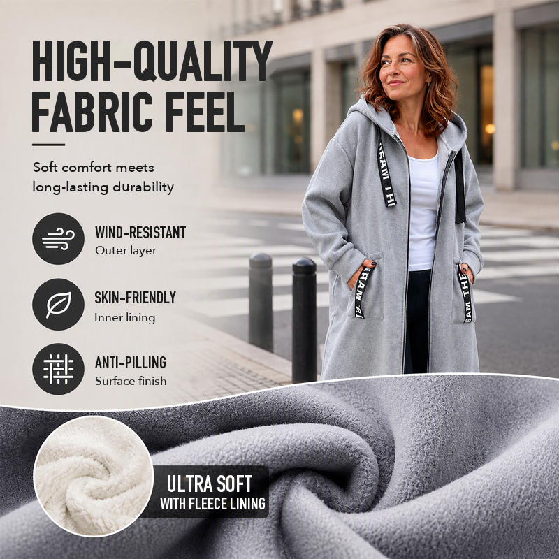 Oversized hoodie coat - high-quality fabric feel