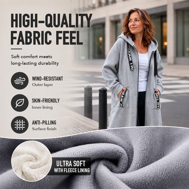 Oversized hoodie coat - high-quality fabric feel