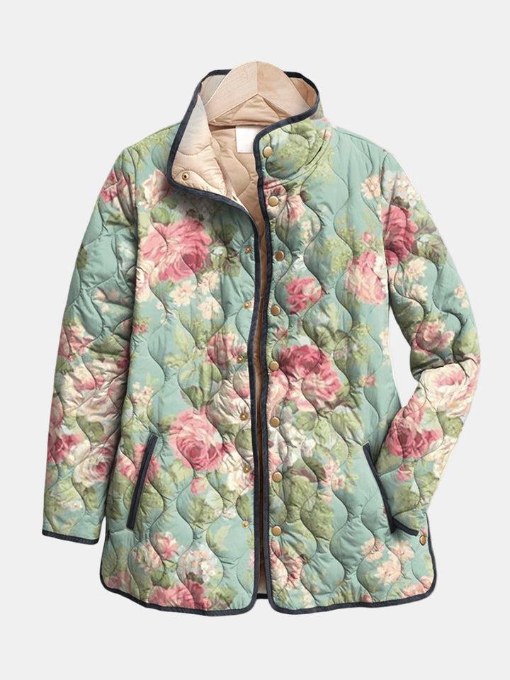 Primrose | Quilted Jacket with Light Antique Roses