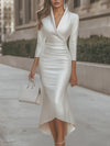 Olievia | Glamorous Satin V-Neck Dress