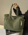 Sylva | Ribbed Tote Bag with Cord Detail