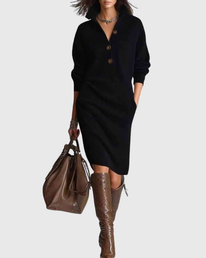 Arianell | Wool Winter Knit Midi Dress