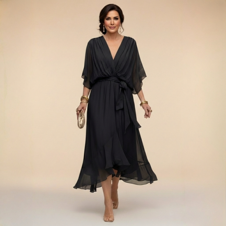 Marta | Chiffon Dress with V-Neck