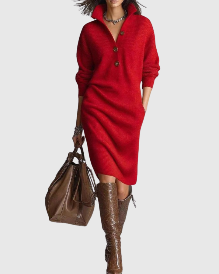 Arianell | Wool Winter Knit Midi Dress