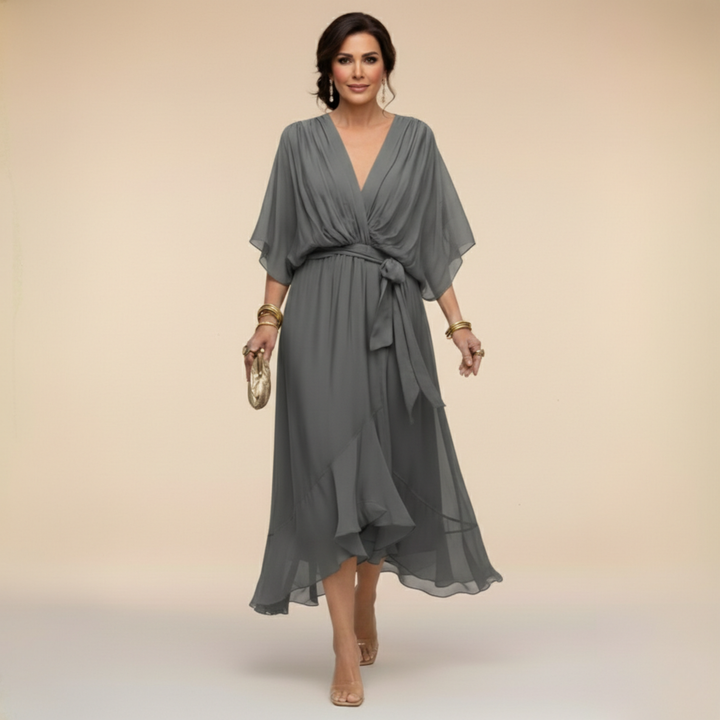 Marta | Chiffon Dress with V-Neck