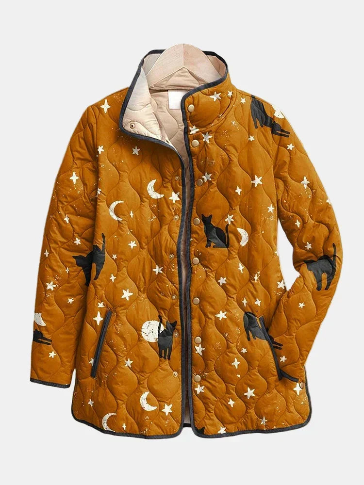 Tabitha | Quilted Jacket with Cats and Stars