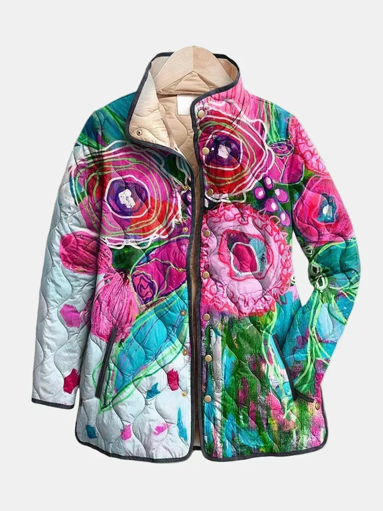 Lorna | Quilted Floral Watercolour Jacket