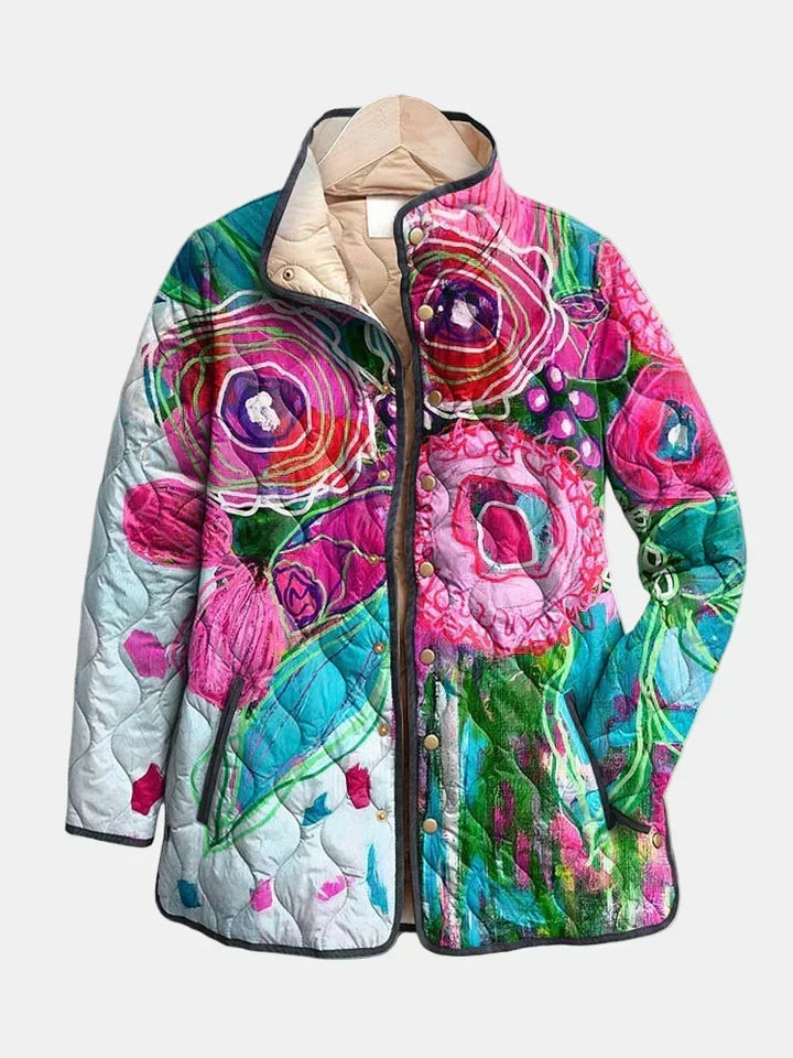 Lorna | Quilted Floral Watercolour Jacket