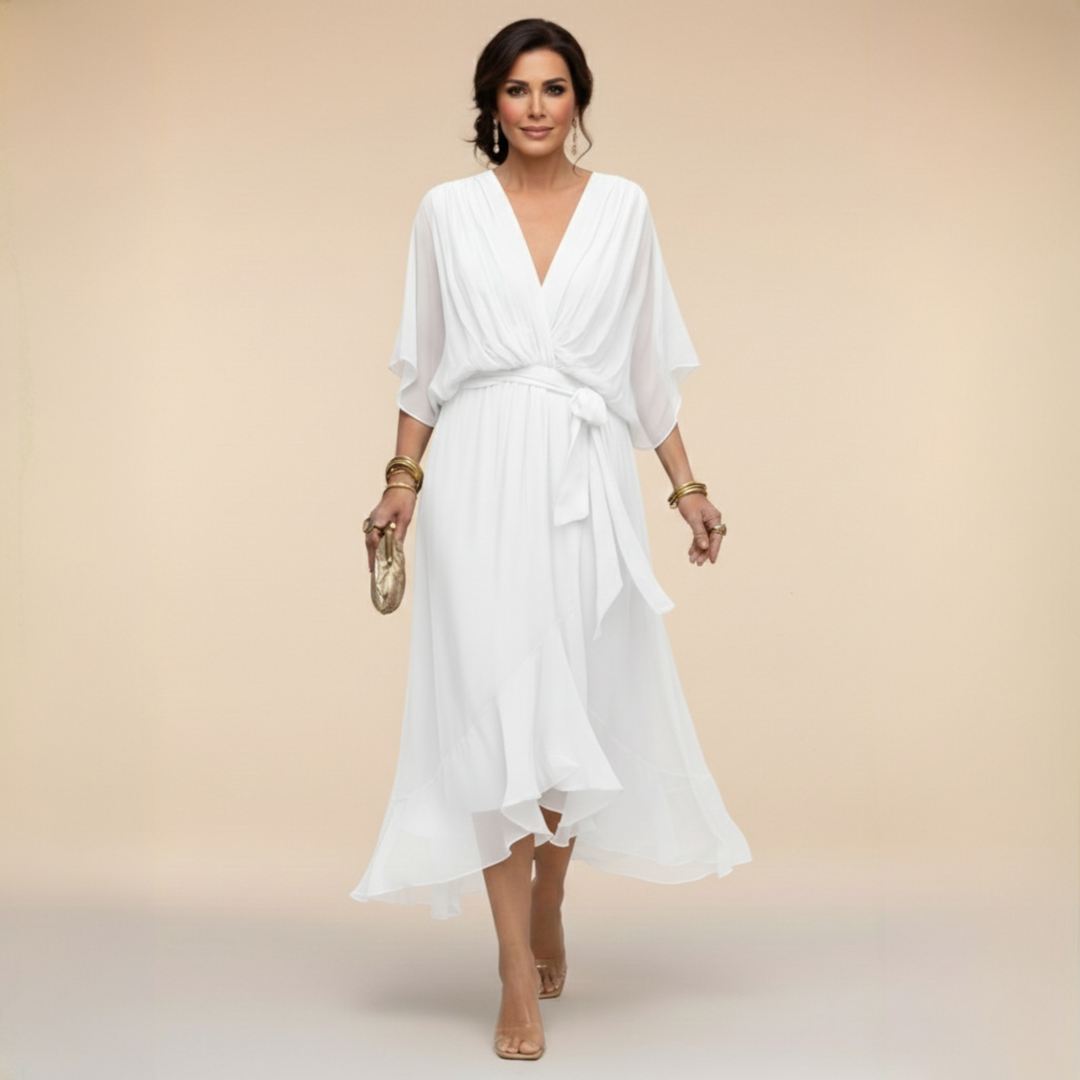 Marta | Chiffon Dress with V-Neck