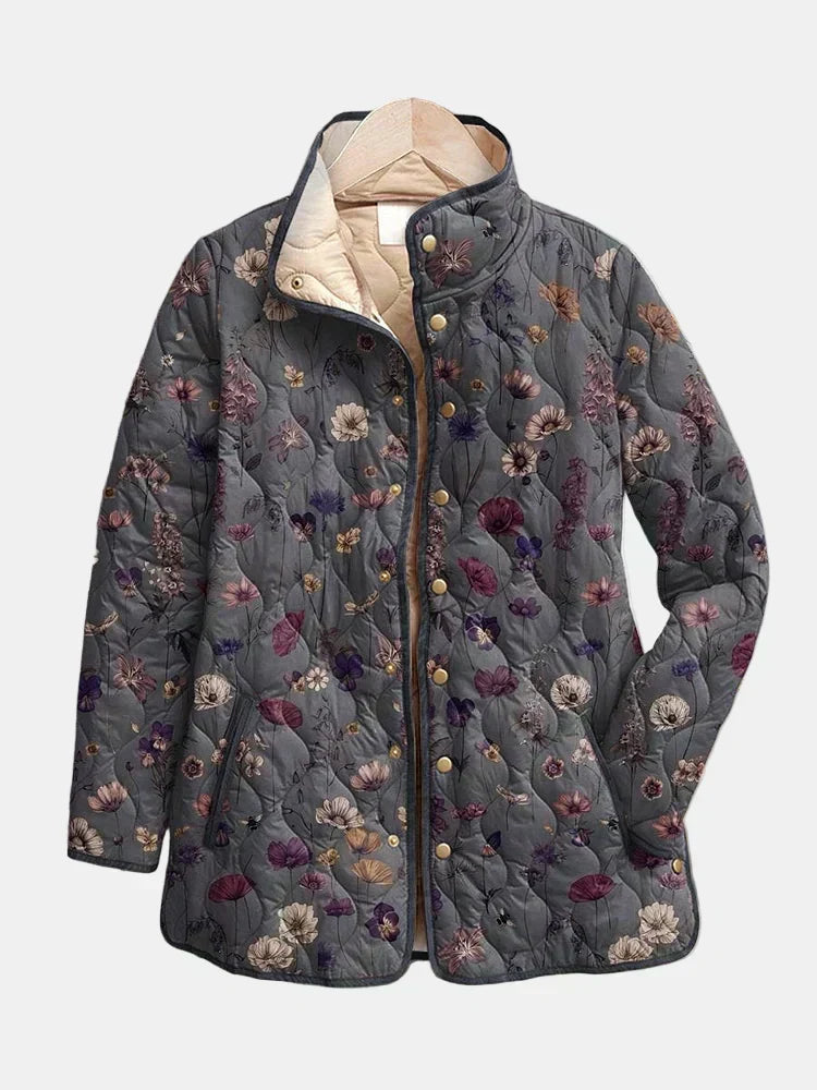 Elspeth | Quilted Jacket with Dried Flowers