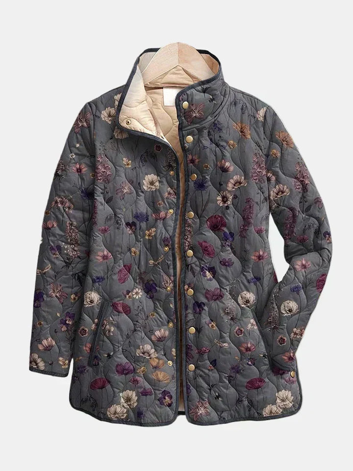 Elspeth | Quilted Jacket with Dried Flowers