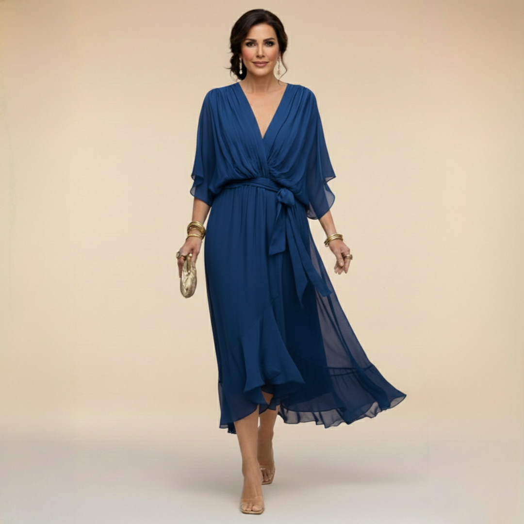 Marta | Chiffon Dress with V-Neck