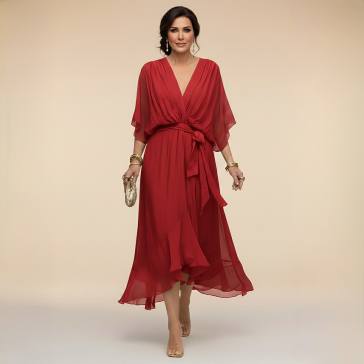 Marta | Chiffon Dress with V-Neck