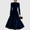 Soopie | Elegant Navy Blue & Burgundy Wedding Dress