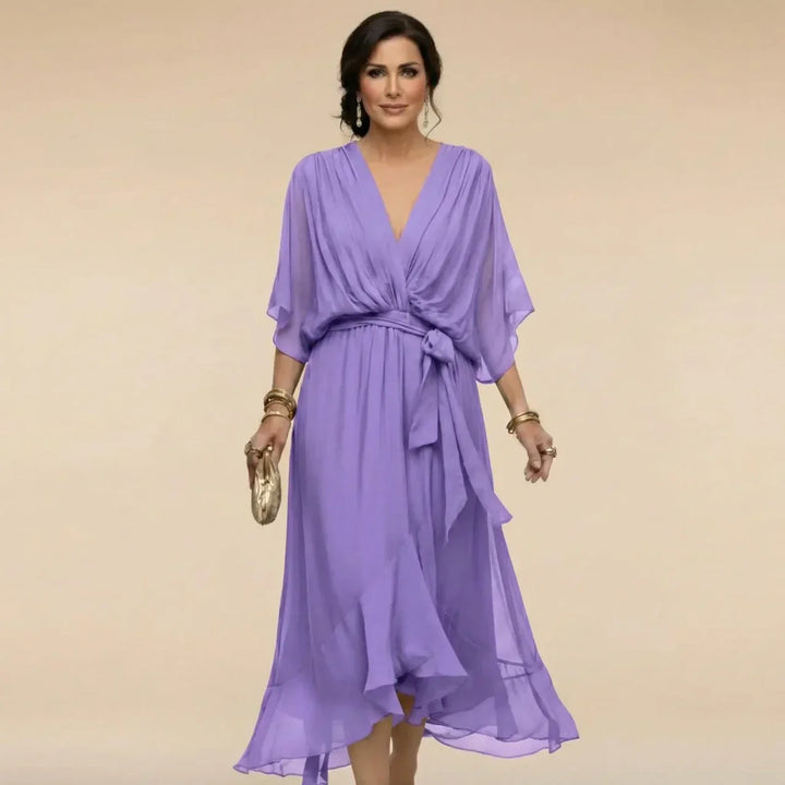 Marta | Chiffon Dress with V-Neck