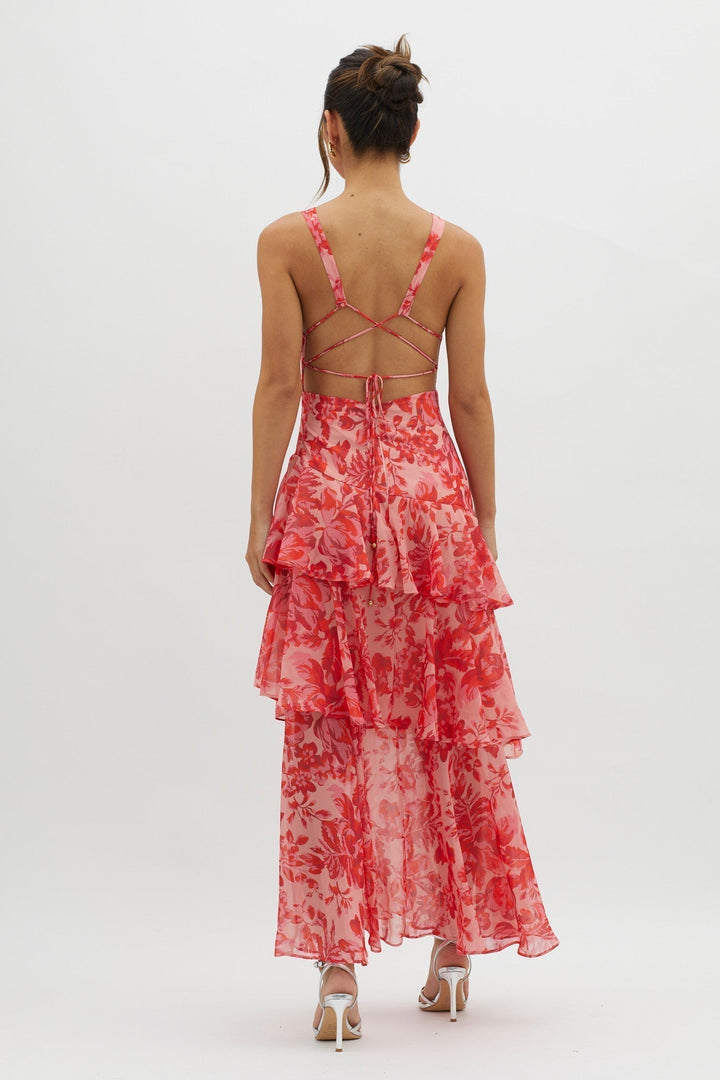 Lisa | Floral Ruffle Maxi Dress