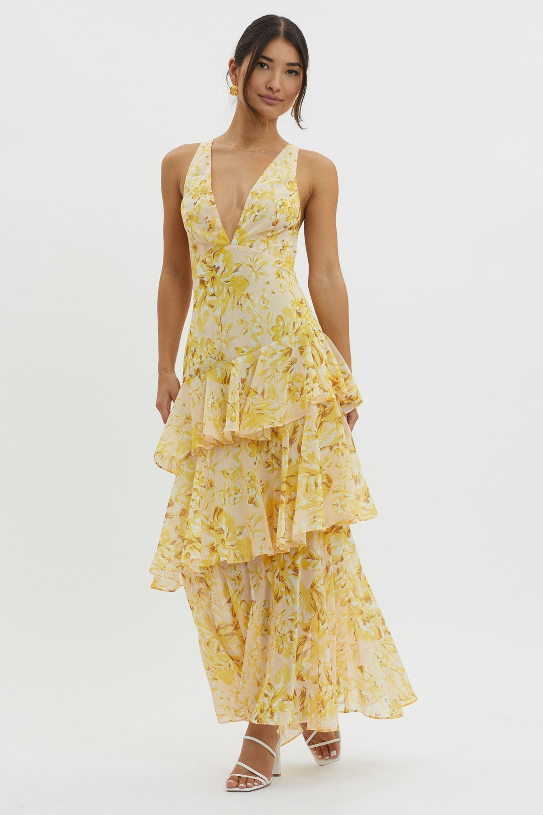 Lisa | Floral Ruffle Maxi Dress