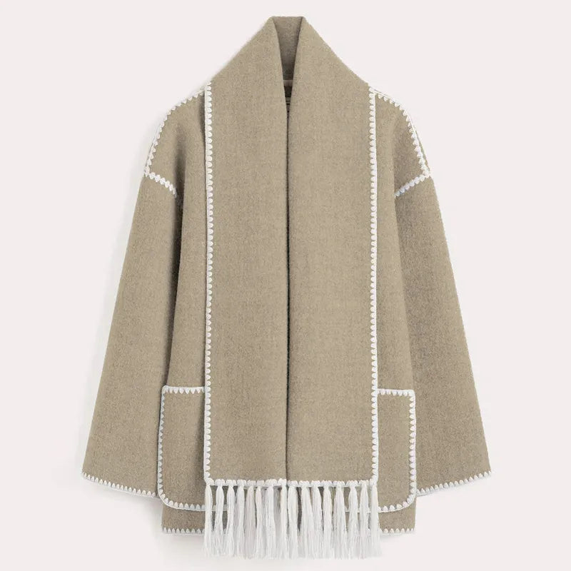 Zyra | Fringed Scarf Jacket