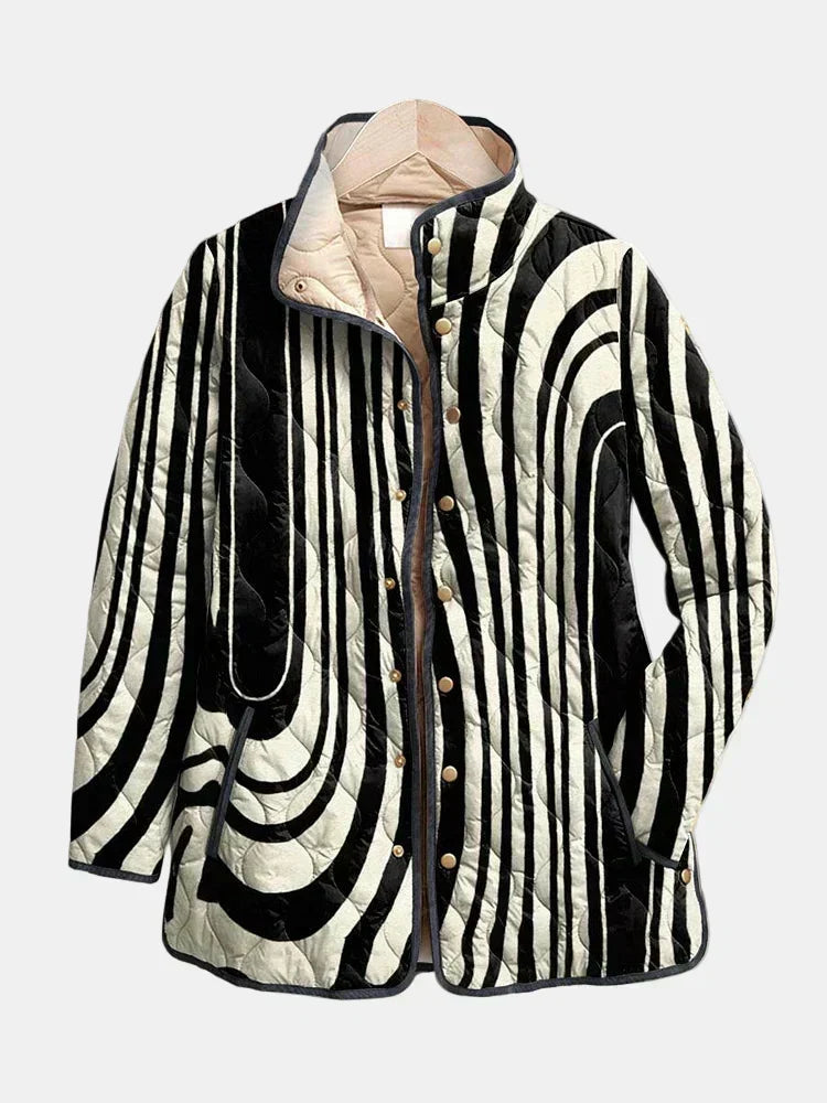 Sybil | Graphic Quilted Zebra Jacket