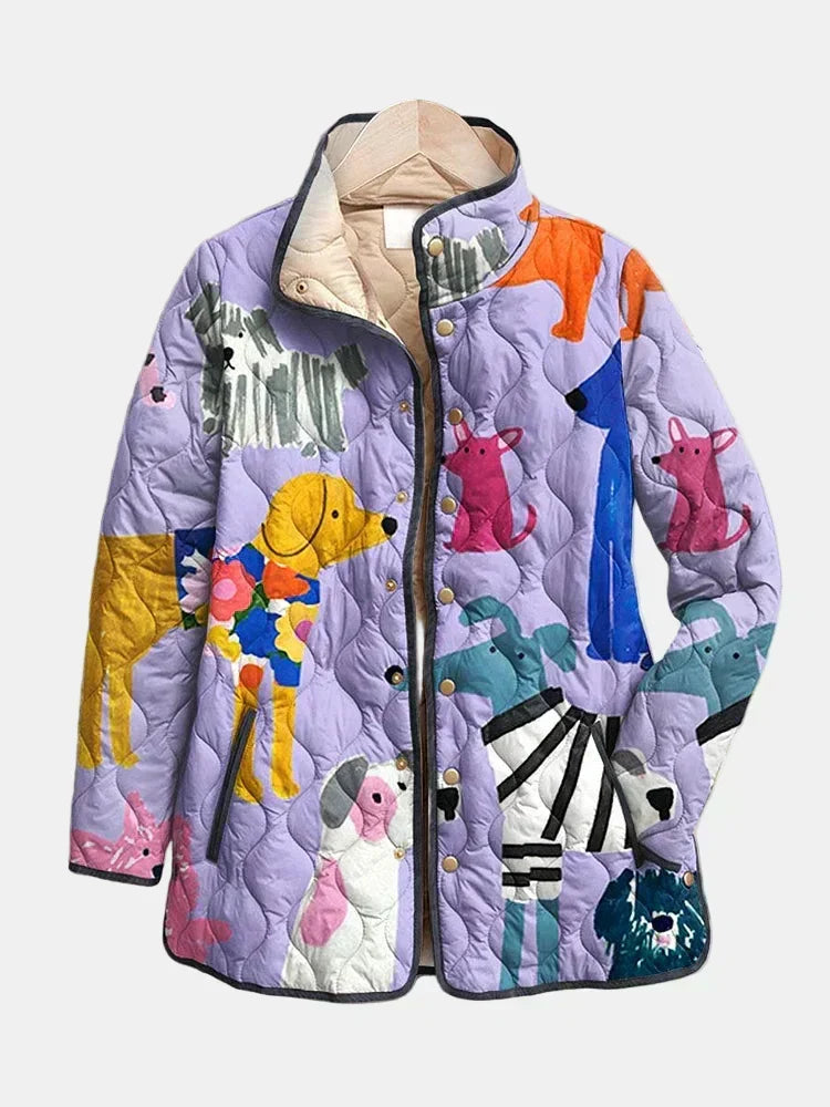 Winifred | Quilted Jacket with Little Dogs