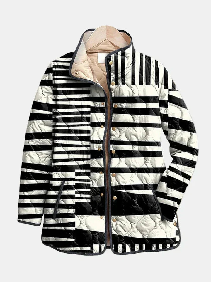 Vivienne | Quilted Jacket with Graphic Stripes
