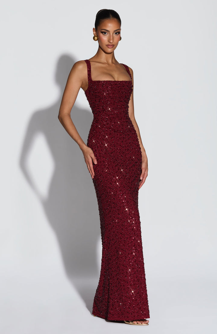 Arabella | Sparkle Maxi Dress with Square Neckline