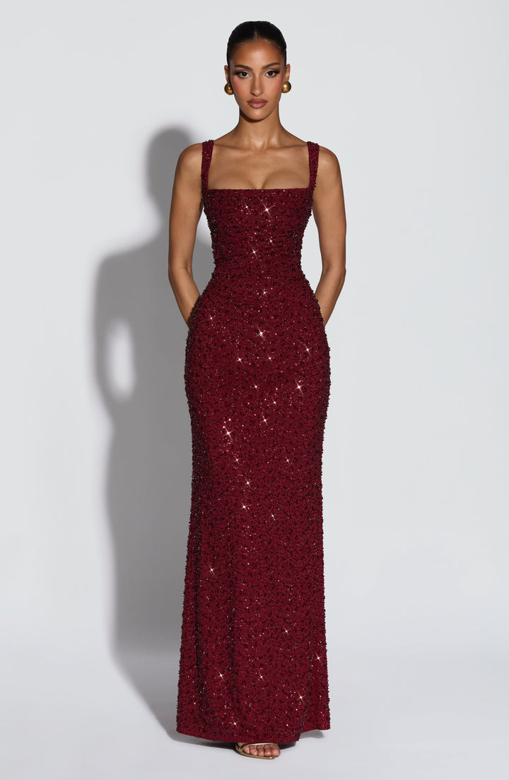 Arabella | Sparkle Maxi Dress with Square Neckline