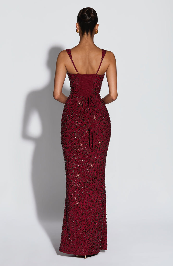 Arabella | Sparkle Maxi Dress with Square Neckline