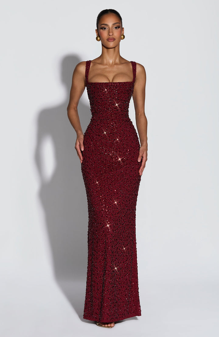Arabella | Sparkle Maxi Dress with Square Neckline