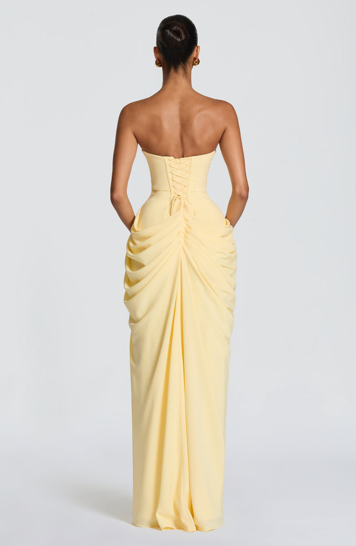 Hannah | Elegant Maxi Dress with Draping and High Split