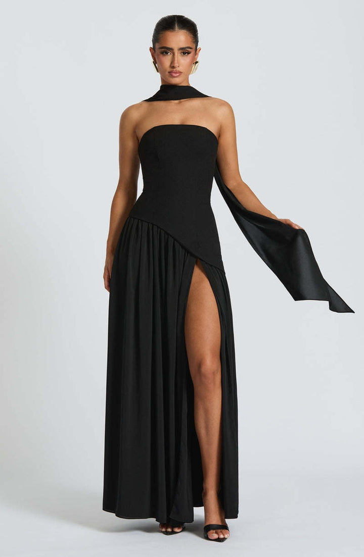 Lina | Strapless Maxi Dress with High Split