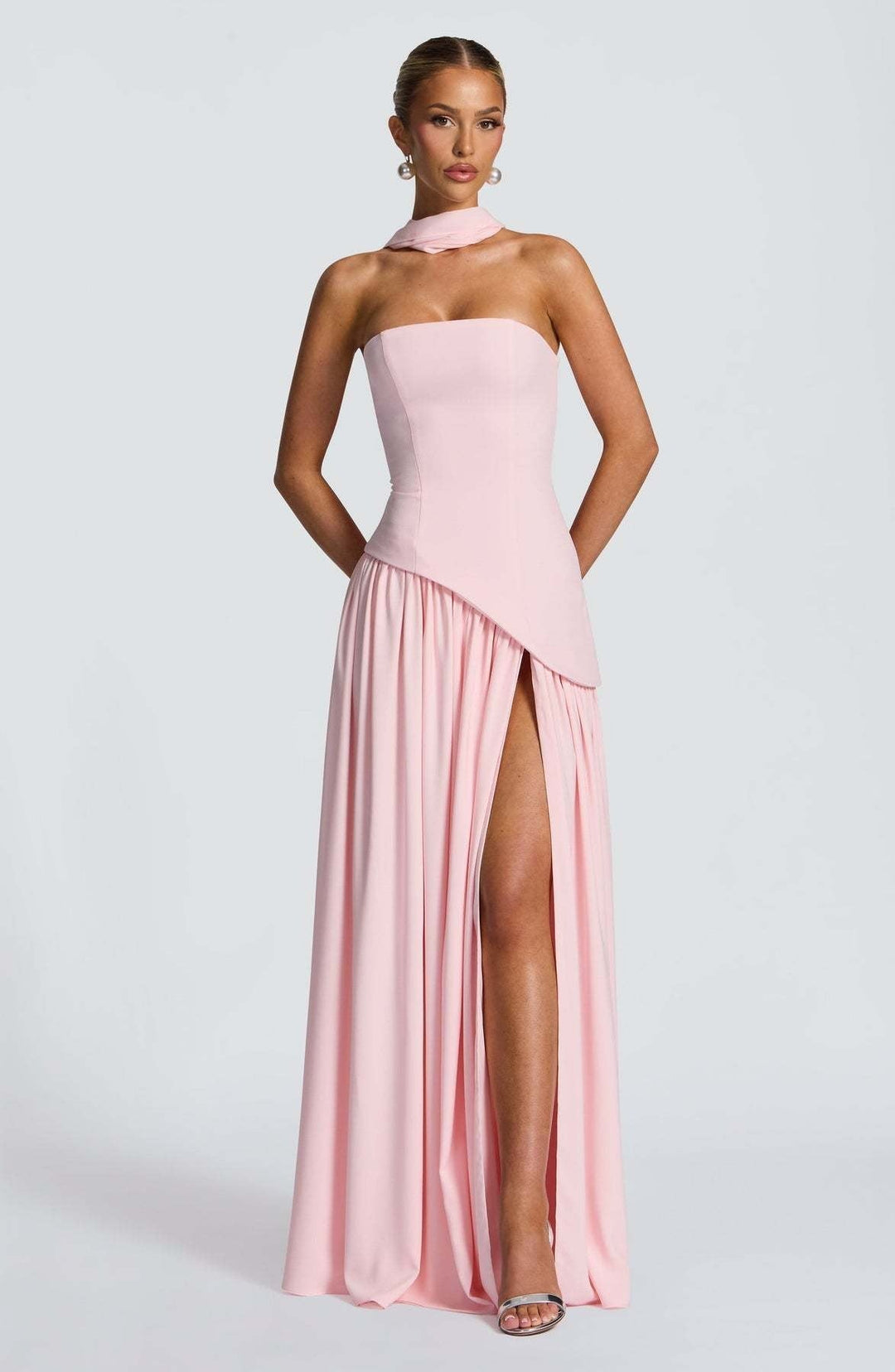 Lina | Strapless Maxi Dress with High Split