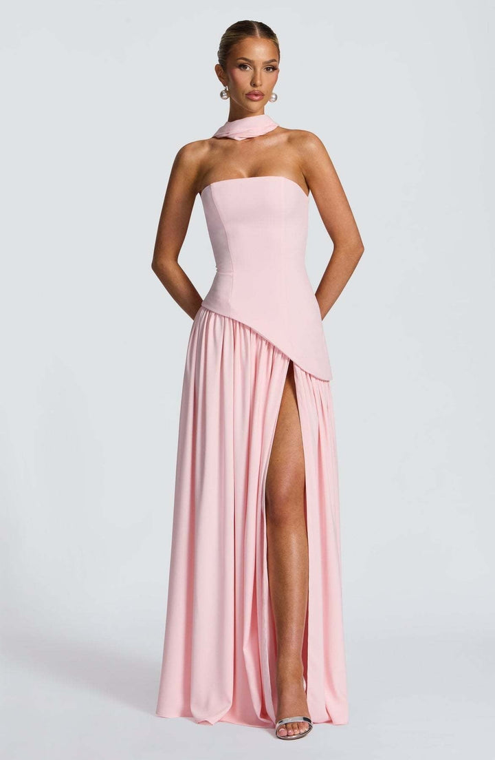 Lina | Strapless Maxi Dress with High Split