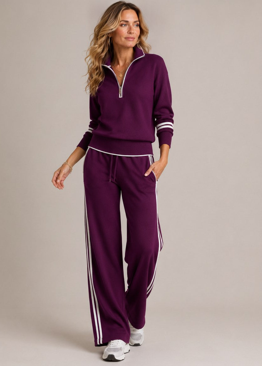 Kate | Half-Zip Jumper & Wide-Leg Trouser Set