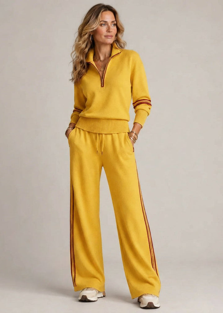 Kate | Half-Zip Jumper & Wide-Leg Trouser Set