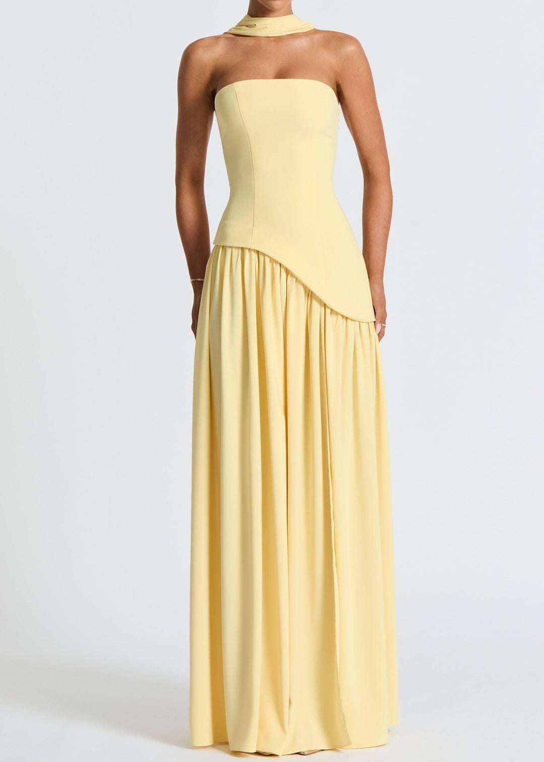 Lina | Strapless Maxi Dress with High Split