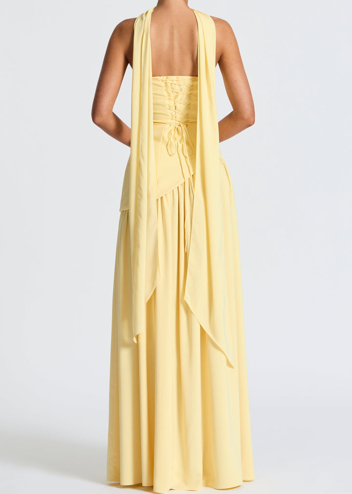Lina | Strapless Maxi Dress with High Split