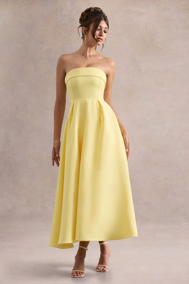 Anne | Stylish Midi Dress with Off-Shoulder Neckline