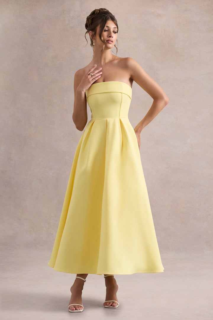 Anne | Stylish Midi Dress with Off-Shoulder Neckline