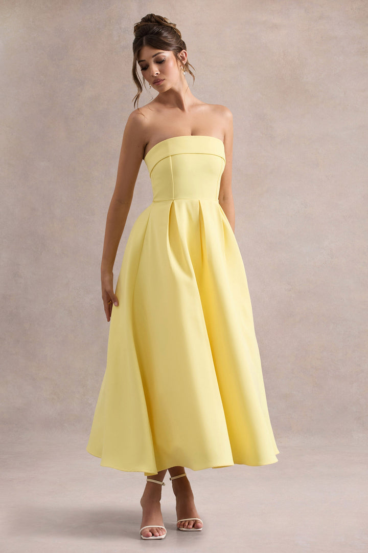Anne | Stylish Midi Dress with Off-Shoulder Neckline