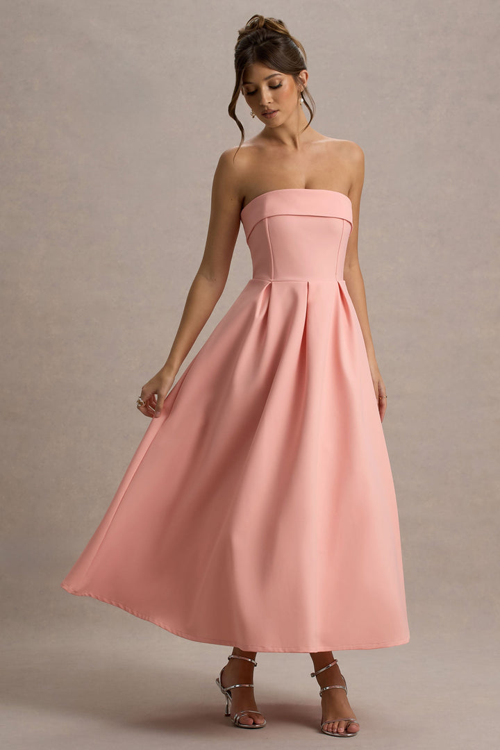 Anne | Stylish Midi Dress with Off-Shoulder Neckline
