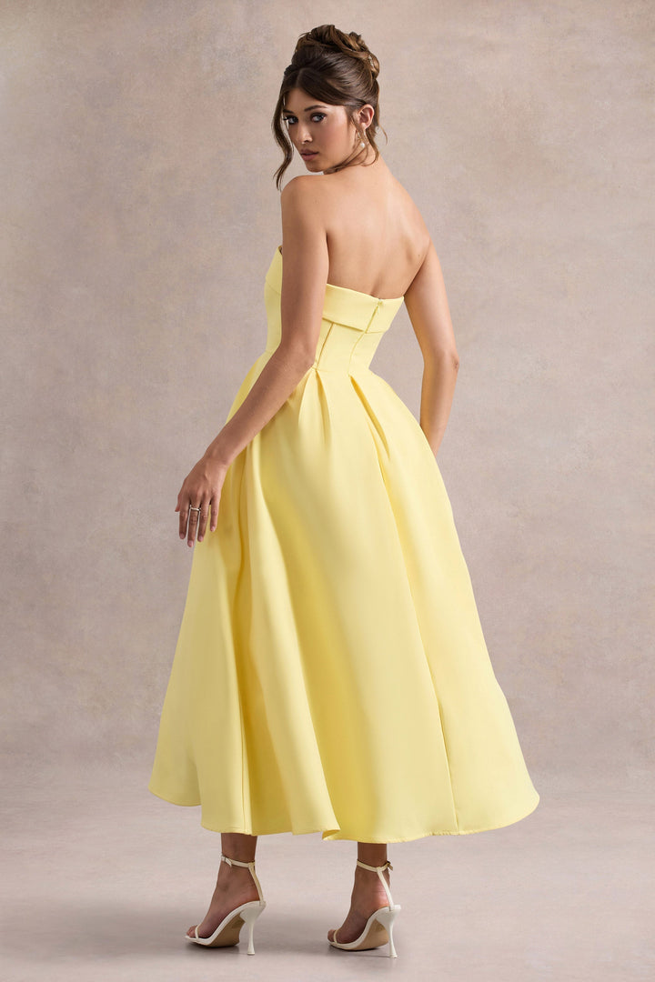 Anne | Stylish Midi Dress with Off-Shoulder Neckline